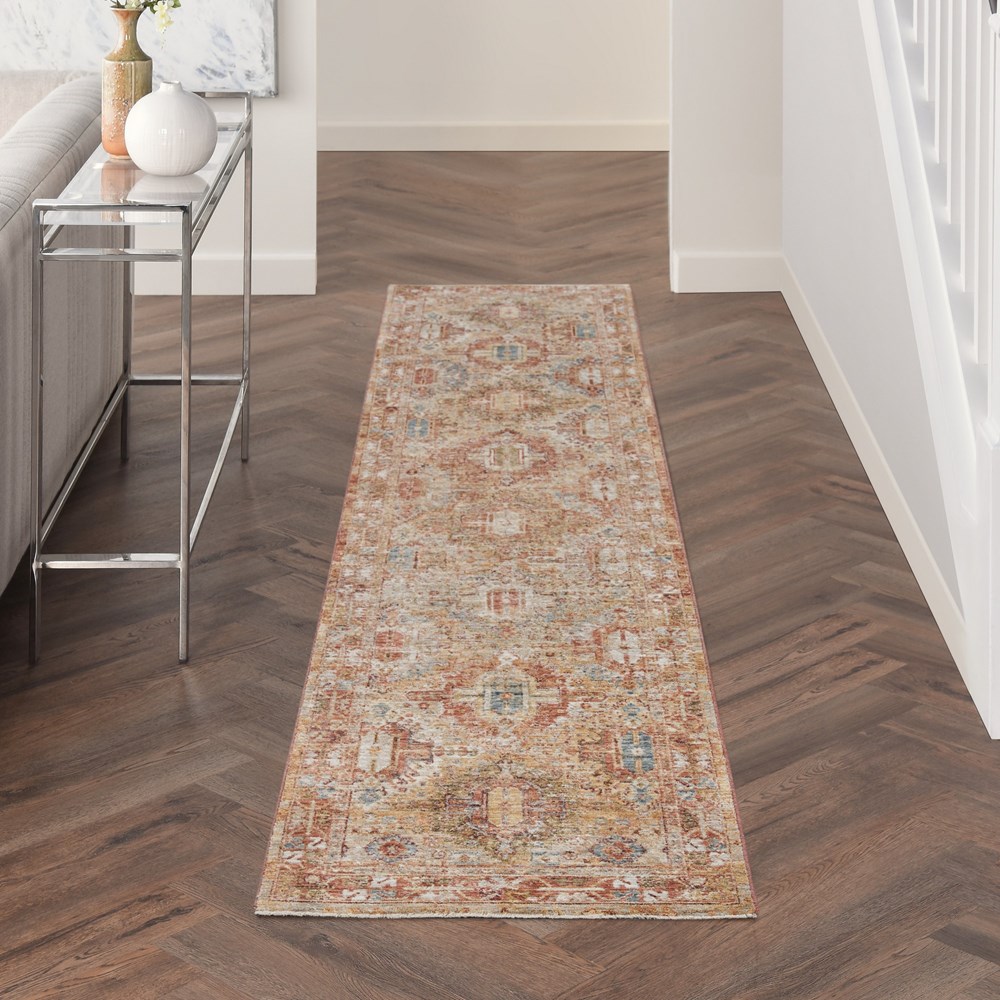 Sahar SHR02 Traditional Persian Runner Rugs by Nourison in Rust